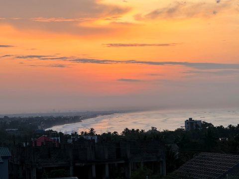 Sunset over the Kokrobite coastline