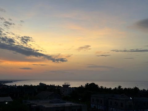 Evening sky over the sea at Kokrobite